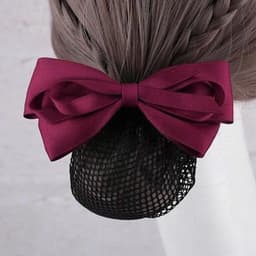 Kẹp tóc nữ lưới nơ Dubochic 10cm tiếp viên văn phòng tiện lợi 6