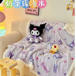 Chăn Lông Cừu Mềm Cho Bé Họa Tiết Hoạt Hình Gấu Thỏ – Chăn Đắp Mùa Thu Đông 2