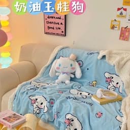 Chăn Lông Cừu Mềm Cho Bé Họa Tiết Hoạt Hình Gấu Thỏ – Chăn Đắp Mùa Thu Đông 7