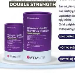 Men Vi Sinh  Arravite Microflora Probiotic( 10 tỷ lợi khuẩn) Men Phụ Khoa Dạng Viên Uống Giúp Các Vấn Đề Về Ngứa Ngáy 1