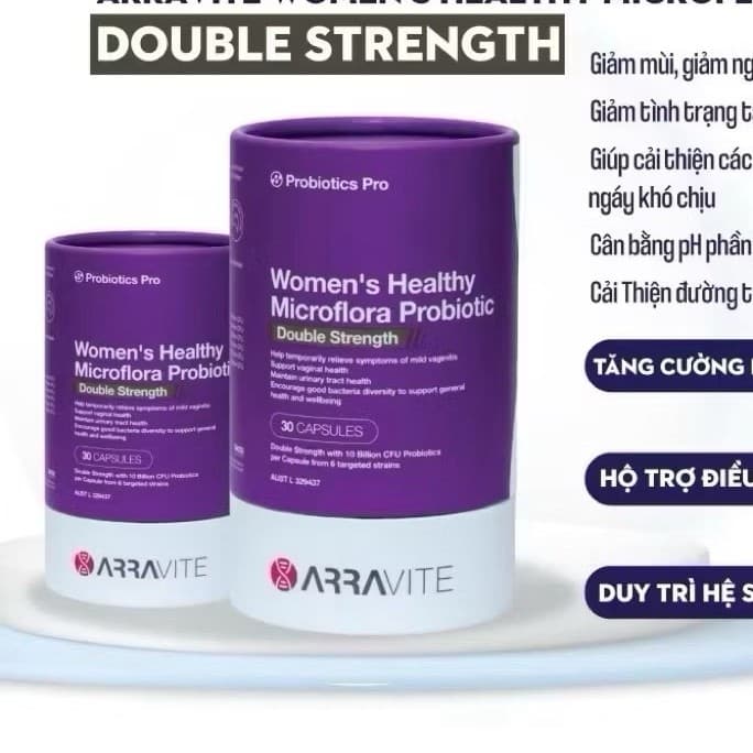 Men Vi Sinh  Arravite Microflora Probiotic( 10 tỷ lợi khuẩn) Men Phụ Khoa Dạng Viên Uống Giúp Các Vấn Đề Về Ngứa Ngáy
