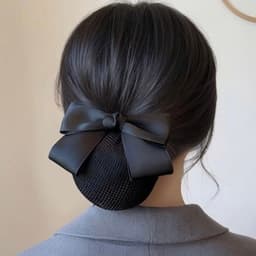 Kẹp tóc lưới nơ Dubochic 10cm kẹp tóc nữ công sở 7