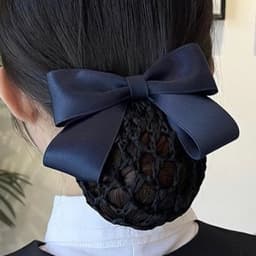 Kẹp tóc lưới nơ Dubochic 10cm kẹp tóc nữ công sở 5