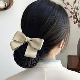 Kẹp tóc lưới nơ Dubochic 10cm kẹp tóc nữ công sở 6