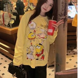 | 𝐋𝐨𝐧𝐠𝐭𝐞𝐞 | ÁO THUN TAY DÀI BỌT BIỂN VÀNG PASTEL VẢI COTTON 1