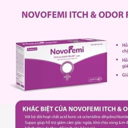 [Che tên] Viên đặt phụ khoa giảm ngứa, khử mùi, dưỡng ẩm Novofemi - Hộp 14 viên 7