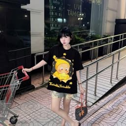 | 𝐂𝐨𝐭𝐭𝐨𝐧 𝟐𝟖𝟎𝐠𝐬𝐦 | ÁO THUN TWINKLE VẢI COTTON FOM RỘNG 2