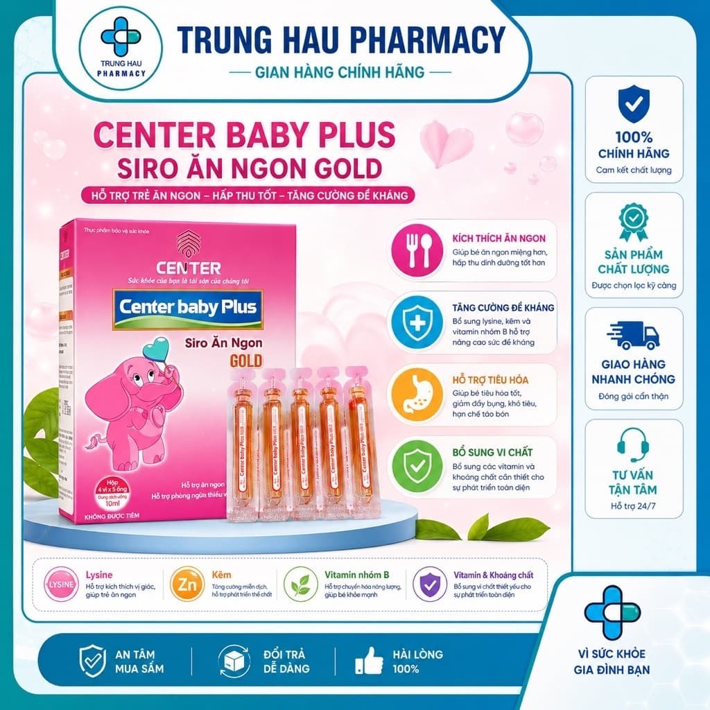 Siro Ăn Ngon Center Baby Plus - Siro ăn ngon hỗ trợ bé tăng cân khỏe mạnh, tăng cường tiêu hoá