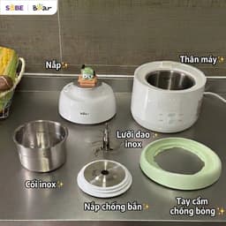 Máy Xay Ăn Dặm Bear BFM-045KN, 0.35Lit - 450w, Công nghệ hơi nước đa điểm 720° - Hẹn giờ và giữ ấm tiện lợi 6