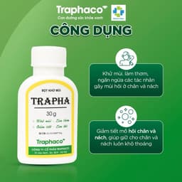 [CHE TÊN] COMBO 5 HỘP & 10 HỘP Bột khử mùi TRAPHA mùi hôi chân & nách hiệu quả 3