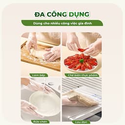 Găng tay TPE Topgia dạng rút treo tường, bịch 300 cái dùng bếp và vệ sinh nhà - Tạp hoá Gemgem 4