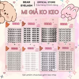 [LINK 2] Mi Giả BEAR KHÔNG KEO Tự Nhiên 10 Hàng Mi ĐEN Mềm Mại Nhiều Kiểu Dáng Tiện Dụng 1