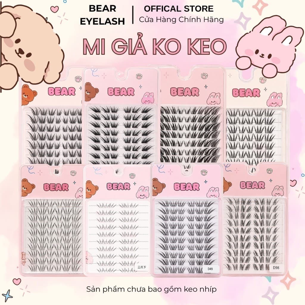 [LINK 2] Mi Giả BEAR KHÔNG KEO Tự Nhiên 10 Hàng Mi ĐEN Mềm Mại Nhiều Kiểu Dáng Tiện Dụng