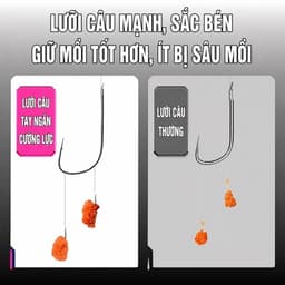 Thẻo câu đài cao cấp lưỡi đôi buộc sẵn, thẻo không nghạnh cao cấp 25cm và 45cm 3