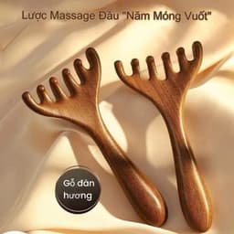 Lược Gỗ Đàn Hương Massage Đầu Cổ Vai Gáy, Lược Massage Da Đầu Cơ Thể Chống Tĩnh Điện 2