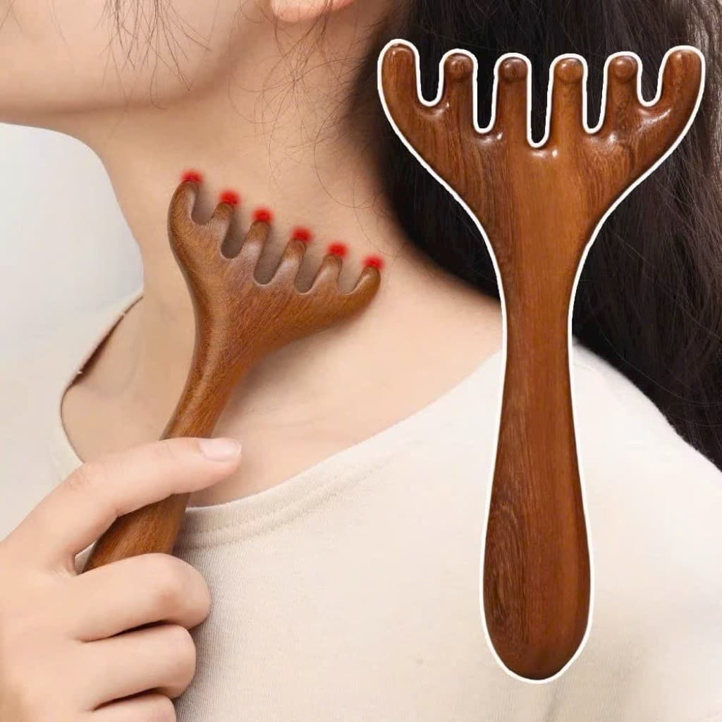 Lược Gỗ Đàn Hương Massage Đầu Cổ Vai Gáy, Lược Massage Da Đầu Cơ Thể Chống Tĩnh Điện