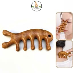 Lược massage cá ngựa và cá heo bằng gỗ đàn hương vàng 2