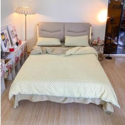 Bộ vỏ chăn ga gối Cotton Đũi 4 món phong cách Hàn Quốc,thiết kế viền chỉ mới lạ chất vải thoáng mát mềm mịn 3