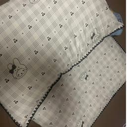 Bộ vỏ chăn ga gối Cotton Đũi viền chỉ in hoạ tiết cute,vỏ chăn có khoá kéo lồng ruột,ga bo chun mọi kích cỡ 6