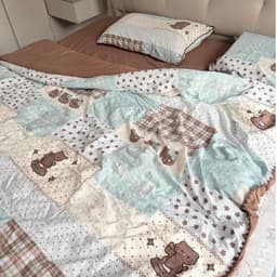 Bộ vỏ chăn ga gối Cotton Đũi viền chỉ in hoạ tiết cute,vỏ chăn có khoá kéo lồng ruột,ga bo chun mọi kích cỡ 7