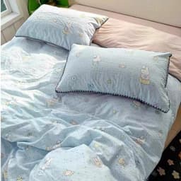 Bộ vỏ chăn ga gối Cotton Đũi viền chỉ in hoạ tiết cute,vỏ chăn có khoá kéo lồng ruột,ga bo chun mọi kích cỡ 4