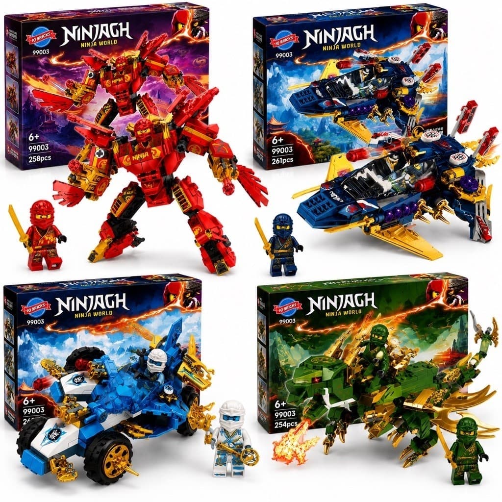 Bộ đồ chơi lắp ráp ninja go 252 chi tiết , xếp hình cho bé trai , phát triển tư duy