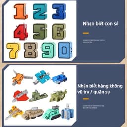 Robot Chữ Số Lắp Ghép Biến Hình Từ Các Con Số 0 - 9 Đồ Chơi Lắp Ráp Cho Bé Phát Triển Tư Duy 2