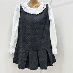 <Đầm Bầu Quynhanhhoue> (NH CLOTHING)Váy suông set váy dạ chân dập kèm áo sơmi QC1368 freesz 9