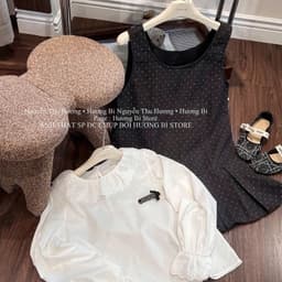 <Đầm Bầu Quynhanhhoue> (NH CLOTHING)Váy suông set váy dạ chân dập kèm áo sơmi QC1368 freesz 5