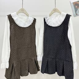 <Đầm Bầu Quynhanhhoue> (NH CLOTHING)Váy suông set váy dạ chân dập kèm áo sơmi QC1368 freesz 7
