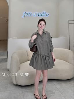 <Đầm Bầu Quynhanhhoue> (NH CLOTHING)Váy suông Váy kẻ caro chân xoè Qc2656 fsz 2