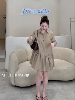 <Đầm Bầu Quynhanhhoue> (NH CLOTHING)Váy suông Váy kẻ caro chân xoè Qc2656 fsz 5