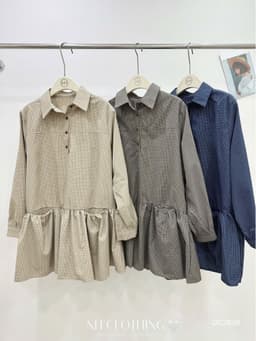 <Đầm Bầu Quynhanhhoue> (NH CLOTHING)Váy suông Váy kẻ caro chân xoè Qc2656 fsz 8