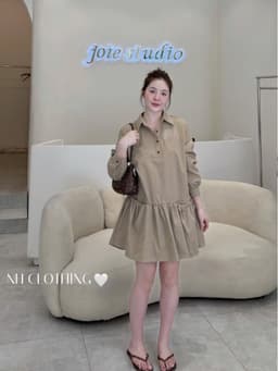 <Đầm Bầu Quynhanhhoue> (NH CLOTHING)Váy suông Váy kẻ caro chân xoè Qc2656 fsz 6