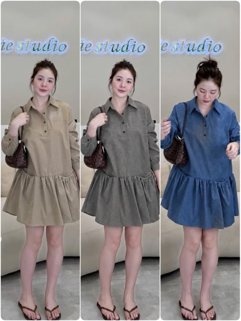 <Đầm Bầu Quynhanhhoue> (NH CLOTHING)Váy suông Váy kẻ caro chân xoè Qc2656 fsz