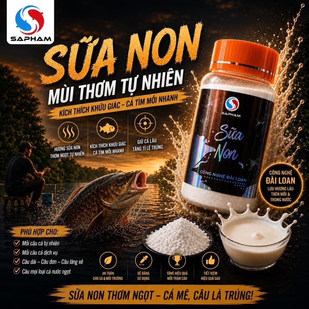[Rẻ Vô Địch] Sữa Non Sapham 80g - Mùi Thơm Kích Thích Cá Ăn Mạnh
