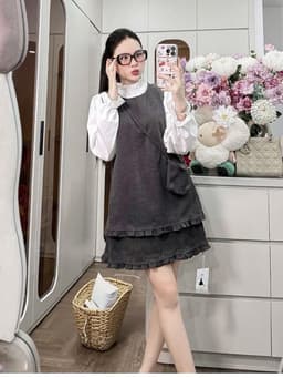 <Đầm Bầu Quynhanhhoue> (QC) Set áo bèo kèm túi Qc1263 fsz 5