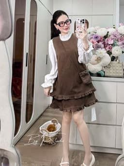 <Đầm Bầu Quynhanhhoue> (QC) Set áo bèo kèm túi Qc1263 fsz 2