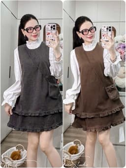 <Đầm Bầu Quynhanhhoue> (QC) Set áo bèo kèm túi Qc1263 fsz 1