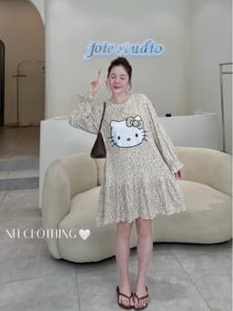<Đầm Bầu Quynhanhhoue> (QC) váy hello kitty M11961 sm 5