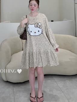 <Đầm Bầu Quynhanhhoue> (QC) váy hello kitty M11961 sm 4