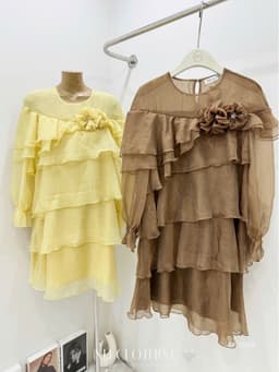 <Đầm Bầu Quynhanhhoue> (NH CLOTHING)Váy suông váy tơ tầng hoa ngực M11959 sm 7