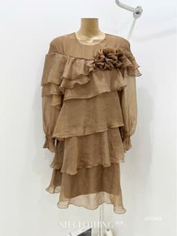 <Đầm Bầu Quynhanhhoue> (NH CLOTHING)Váy suông váy tơ tầng hoa ngực M11959 sm 8