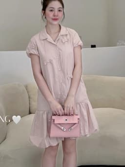 <Đầm Bầu Quynhanhhoue> (NH CLOTHING)Váy suông váy gió nơ M11968 sm 4