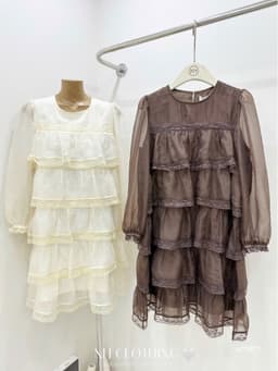 <Đầm Bầu Quynhanhhoue> (NH CLOTHING)Váy suông váy tơ tầng viền ren M11973 sm 6