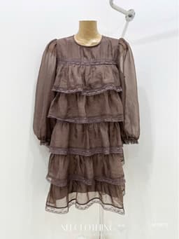 <Đầm Bầu Quynhanhhoue> (NH CLOTHING)Váy suông váy tơ tầng viền ren M11973 sm 8