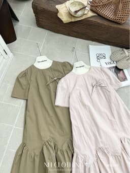 (NH CLOTHING)Váy suông Quynhanhhouse váy gió nơ ngực M11945 sm 9