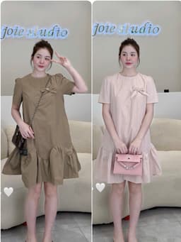(NH CLOTHING)Váy suông Quynhanhhouse váy gió nơ ngực M11945 sm 1