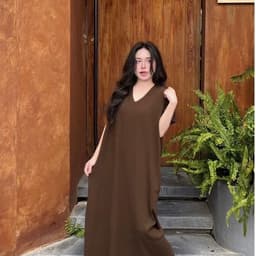 <Đầm Bầu Quynhanhhoue> (QC) Váy len motogi dáng cổ tim xuông Em về 4 màu Tím than - nâu - đen - be freesize 7