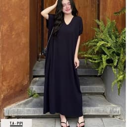 <Đầm Bầu Quynhanhhoue> (QC) Váy len motogi dáng cổ tim xuông Em về 4 màu Tím than - nâu - đen - be freesize 6